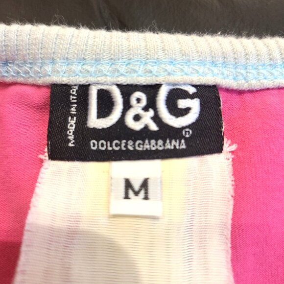 D&G Dolce & Gabbana Pink Butterfly Embellished Tee Size M - Picture 12 of 14